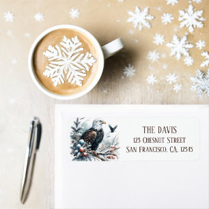 Winter Vibes Watercolor Bald Eagle Return address