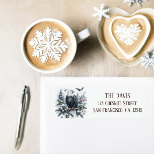 Winter Vibes Watercolor Bald Eagle Return address