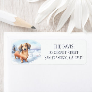 Winter Vibes Watercolor Dachshund -