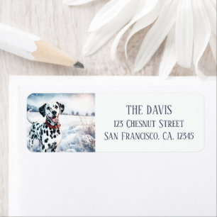 Winter Vibes Watercolor Dalmatian - Return address