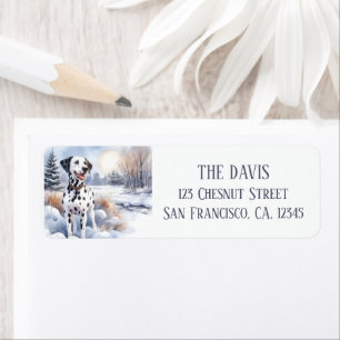 Winter Vibes Watercolor Dalmatian - Return address