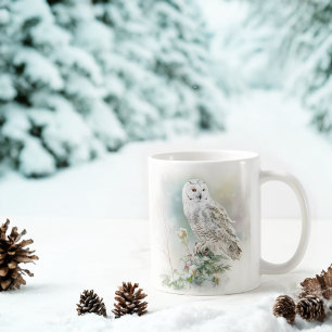 Winter Vibes Watercolor Owl Coffee Mug