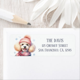 Winter Vibes Watercolor Poodle - Return Address