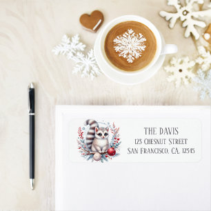 Winter Vibes Watercolor Ringtail Return address 