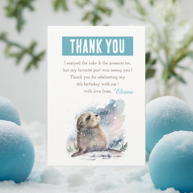 Winter vibes Watercolor Seal - Birthday  Thank You Card (Creator Uploaded)