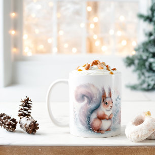 Winter Vibes Watercolor Squirrel - Coffee Mug
