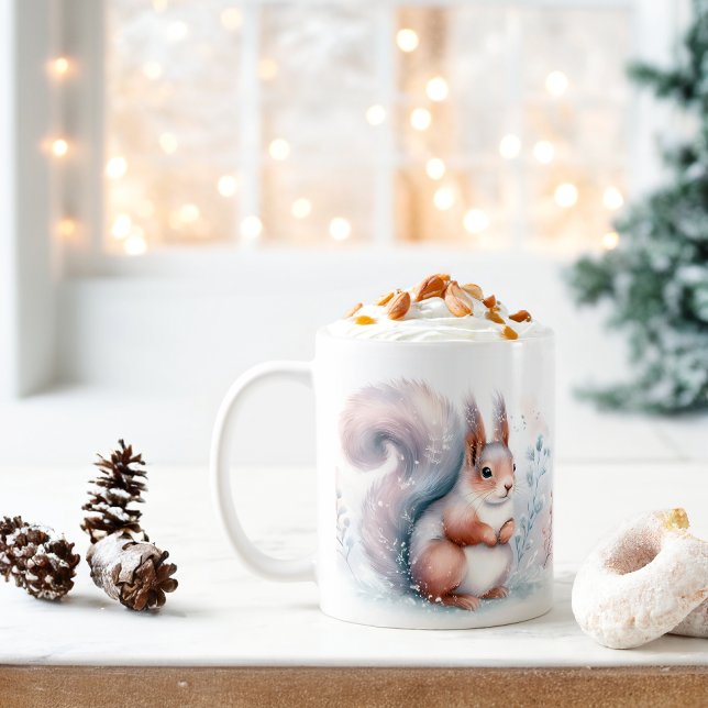 Winter Vibes Watercolor Squirrel - Coffee Mug (Creator Uploaded)