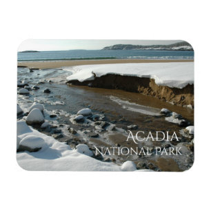 Winter View of Sand Beach Acadia National Park Magnet
