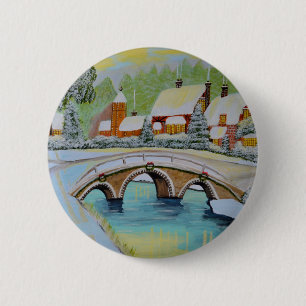 winter village 2 inch round button