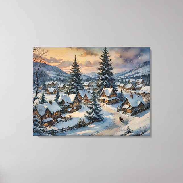 Winter Village Canvas Art (Front)