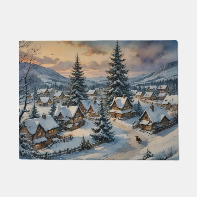 Winter Village Doormat (Front)