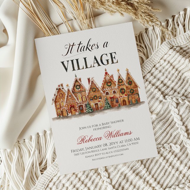  Winter Village Gender Neutral Baby Shower Invitation (Creator Uploaded)
