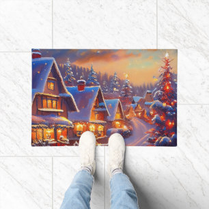 Winter Village Holiday Doormat