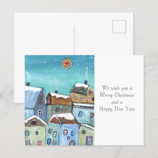 Winter Village Holiday Postcard