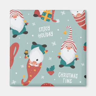 Winter Village Scene Merry Christmas, New Year Magnet