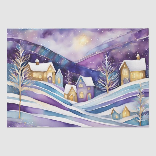 winter village tissue paper (Front)