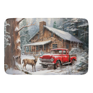 Winter Vintage Truck Bath Mat