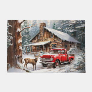 Winter Vintage Truck Doormat