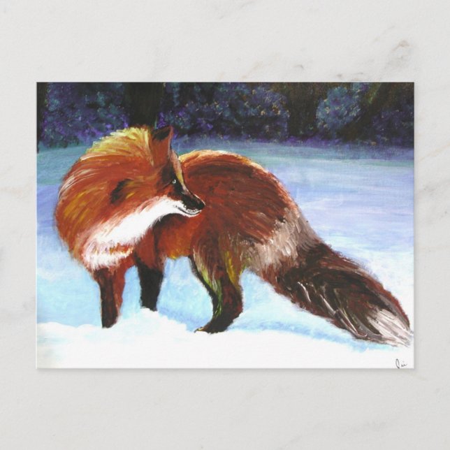 Winter Visitor (Red Fox) Postcards (Front)