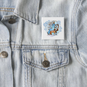 Winter Walk 2 Inch Square Button