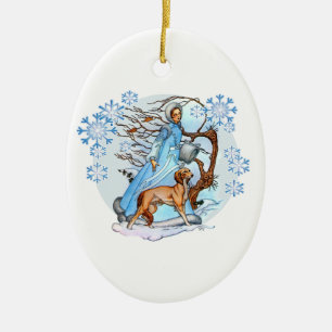 Winter Walk Ceramic Ornament