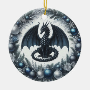 Winter Warden of the Wreath Ceramic Ornament