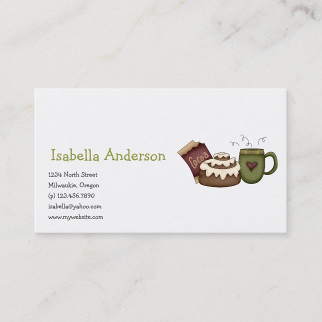 Winter Warmth · Cinnamon Roll Business Card (Front)