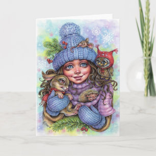 Winter Warmth Folded Greeting Card Forest Friends