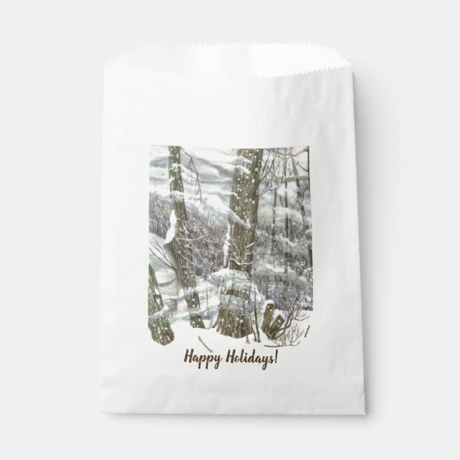 Winter Watercolor Favour Bag (Front)