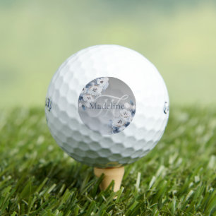 Winter Watercolor Floral Monogram Personalized Golf Balls