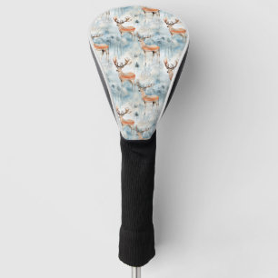 Winter Watercolor Forest Deer (3) Golf Head Cover