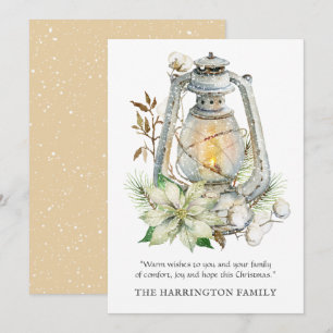 Winter Watercolor Lantern Snow Christmas Bisque