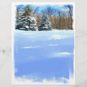 Winter Watercolor Letterhead