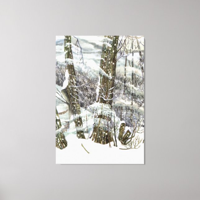Winter Watercolor painting Canvas Print (Front)