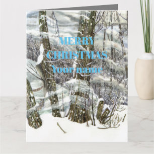 Winter Watercolor painting Card