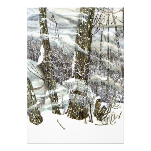 Winter Watercolor painting Photo Print (Front)