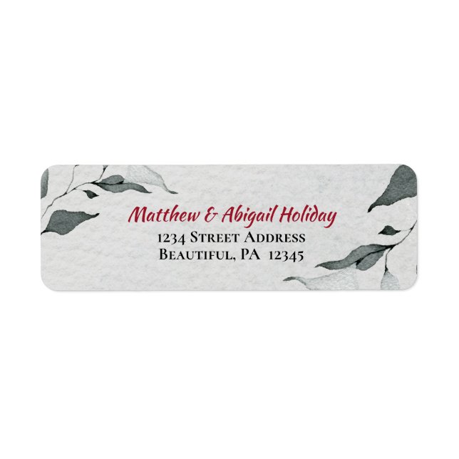 Winter Watercolor Simple Silver Grey Leaves (Front)