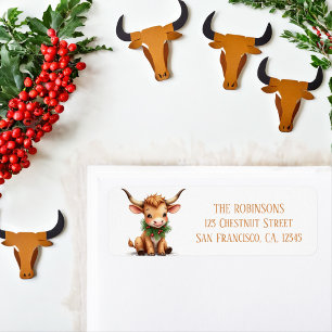 Winter Watercolor Texas Longhorn Calf Garland