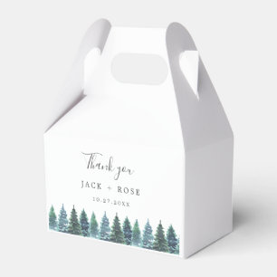 Winter Watercolor Wedding Favor Box