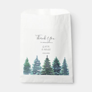 Winter Watercolor Wedding Favour Bag