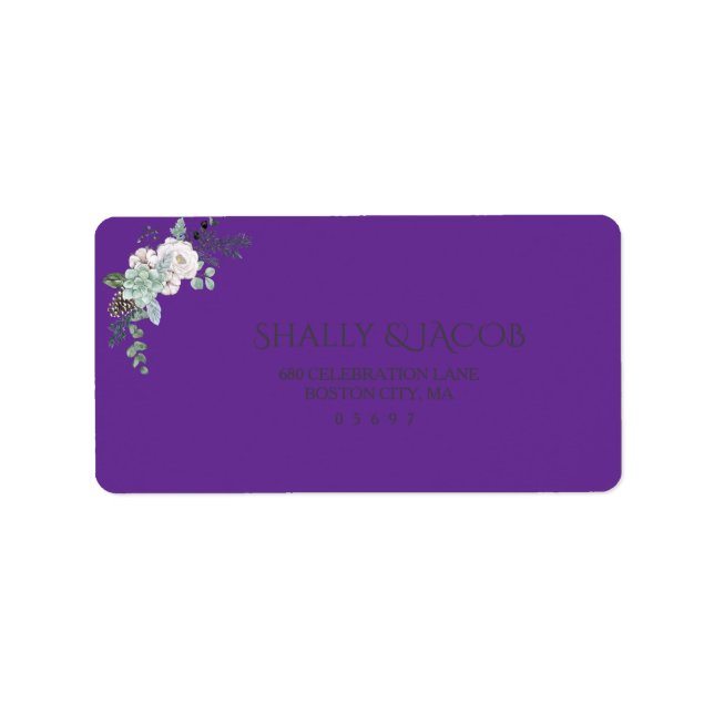 Winter Watercolor Wedding Label (Front)