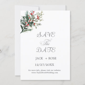 Winter Watercolor Wedding Save The Date