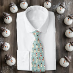 Winter Watercolor Whimsical Snowman Tie<br><div class="desc">Brighten up your winter wardrobe with this adorable necktie, featuring cheerful watercolor snowmen and delicate snowflakes on a soft light blue background. This tie brings a playful and cozy vibe to any outfit, making it perfect for holiday parties, family gatherings, or any festive occasion where a touch of whimsy is...</div>
