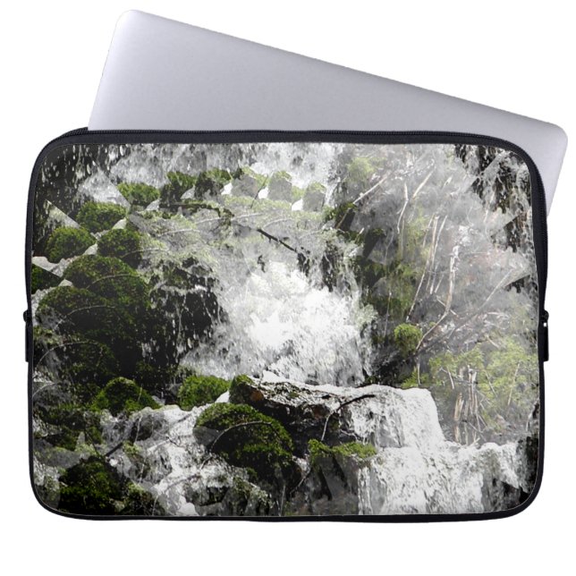 Winter waterfall...... laptop sleeve (Front)