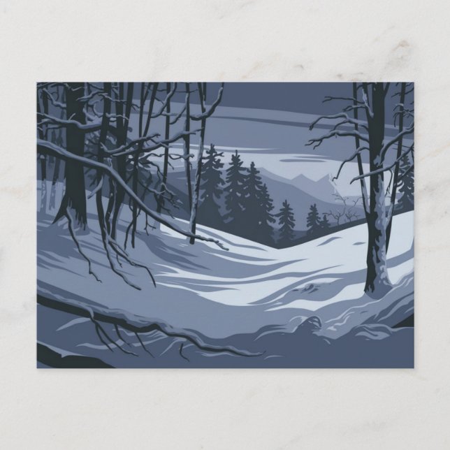 Winter Weather Illustration Postcard (Front)
