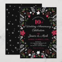 Winter Wedding Anniversary Party Invitation Cards