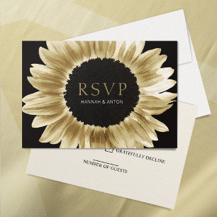 Winter Wedding Black Gold Sunflower