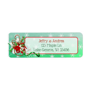Winter Wedding Candy Cane Address Labels