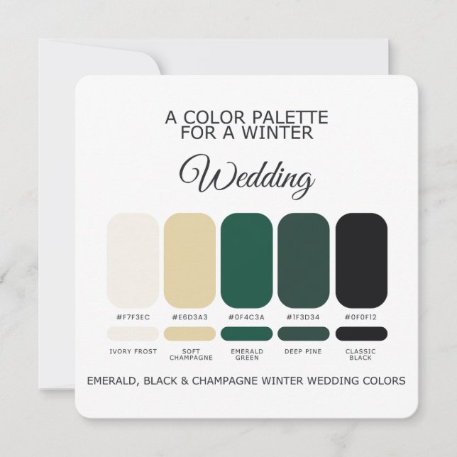 Winter Wedding Color Palette 2026 Card (Front)