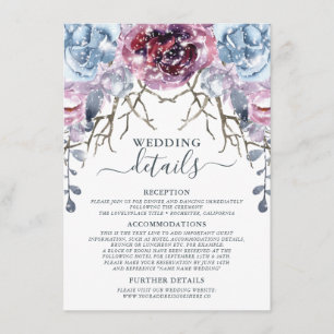 Winter Wedding Details Enclosure Card